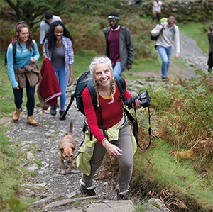 Image of people wallking in the countryside